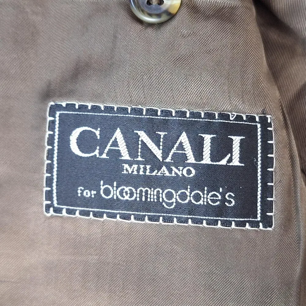 Canali Sport Coat Mens 42R Gray Wool Check Classic Fit Ventless 2 Button Italy